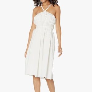 Nia White Poplin Reversible Halter Dress